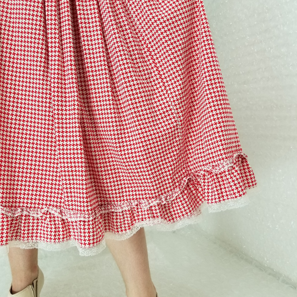 SOLD 🌈 1970s houndstooth square dance dress - Picture 8 of 8